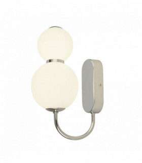 Snowball lampadine 2, con cromo paralume di vetro opale