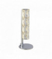 Lampe de table led remy, barre de tube hexagonale, chrome, garniture en cristal transparent