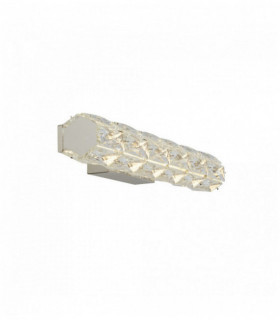 Wandleuchte LED Remy, hexagonal Rohr bar, Chrom, transparenter Kristall, 45cm