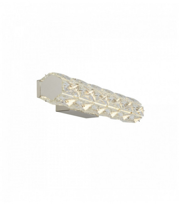 Wandleuchte LED Remy, hexagonal Rohr bar, Chrom, transparenter Kristall, 45cm
