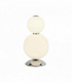 2-Light Snowball Table Lamp, Chrome with Opal Glass Shade