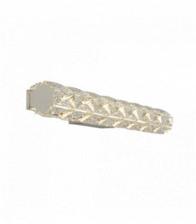 Wandleuchte LED Remy, hexagonal Rohr bar, Chrom, transparenter Kristall, 60cm
