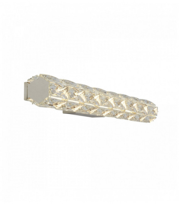 pared de luz LED Remy, barra hexagonal tubo, cromo, cristal transparente, 60cm