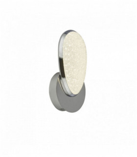LED luce parete lori 1 fiala, ghiaccio tritato effetto paralumi, cromo