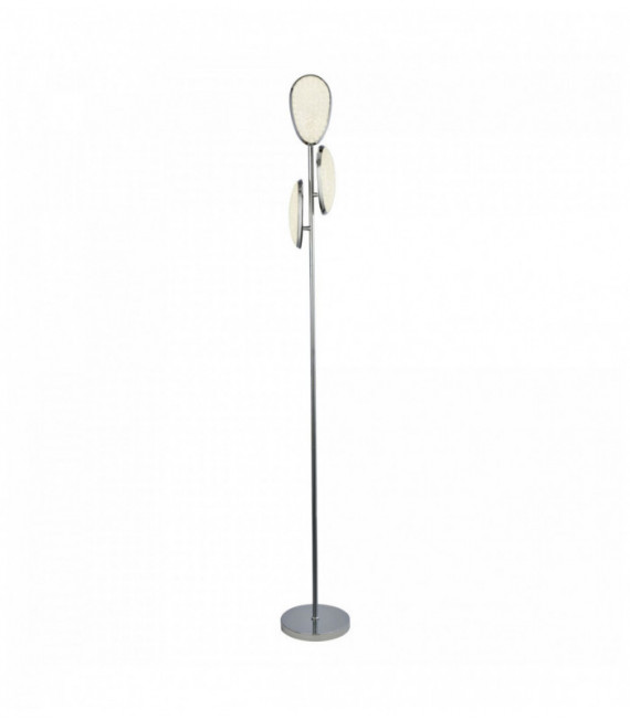 Lampada LED LORI 3 lampadine, effetto paralumi ghiaccio tritato, cromo