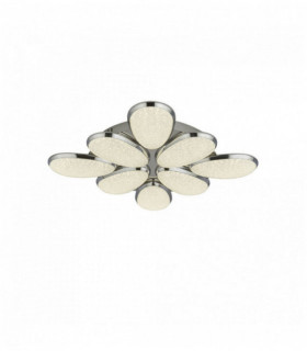 Lori led ceiling light 8 bulbs, crushed ice effect shade, chrome