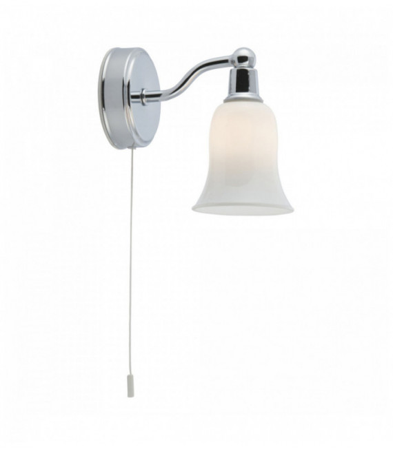 Belvue- ip44 g9 led bathroom wall light 1 bulb white shade