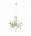 Plafonnier lafayette 5 ampoules cristal transparent doré