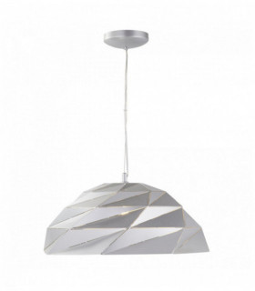 Sospensione origami metallico argento cupola