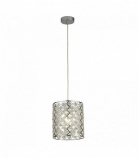 sospensione Tennessee lampadina 1 cromo con vetro cristallo