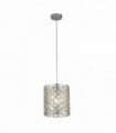 suspension Tennessee 1 ampoule chrome avec verre en cristal
