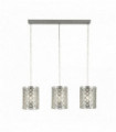 suspension Tennessee 3 ampoules bar chrome avec verre cristal