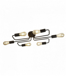circuito soffitto 6 opaco nero bulbi