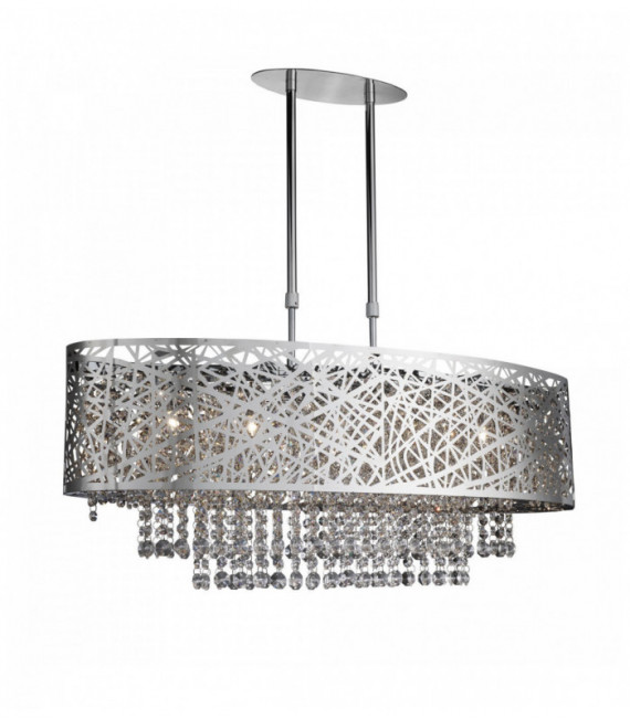 Mica ceiling light 5 bulbs oval semi-ceiling light crystal drops