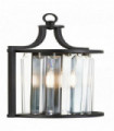 Victoria 1-light black wall light with crystal glass