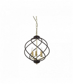 Suspensionsstrom 3 Lampen. schwarzes Gold