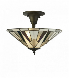 Decken Gatsby Tiffany bronze / schwarz / transparent / weiß / multi