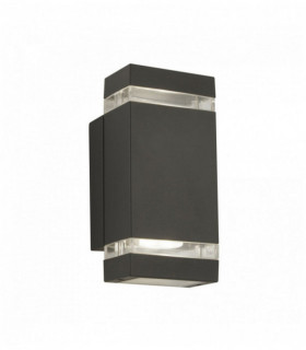 esterno luce LED, parete diffusore alto-basso grigio supporto trasparente