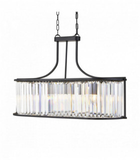 ampollas ovalada suspensión victoria de vidrio negro mate 5 con el cristal
