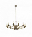 Suspension ascot 12 ampoules laiton antique