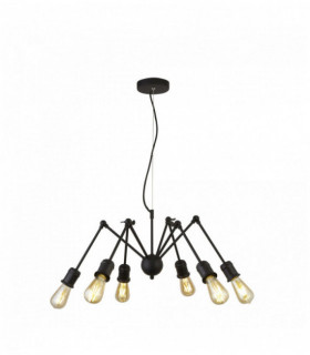 Sospensione mantis 6 lampadine nero opaco