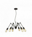 Mantis pendant lamp 6 bulbs matt black