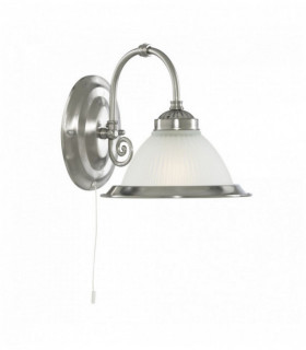 American Diner 1-Light Satin Silver Acid Glass Wall Sconce