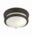 Plafonnier edinburgh 2 ampoules brun avec verre opale. ip44