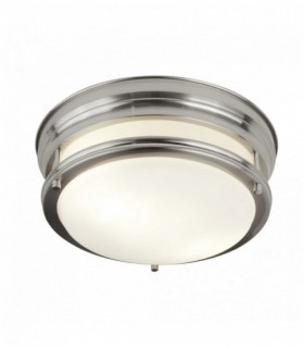 Decken Edinburgh 2 Satin Silver Glühbirnen mit Opalglas ip44