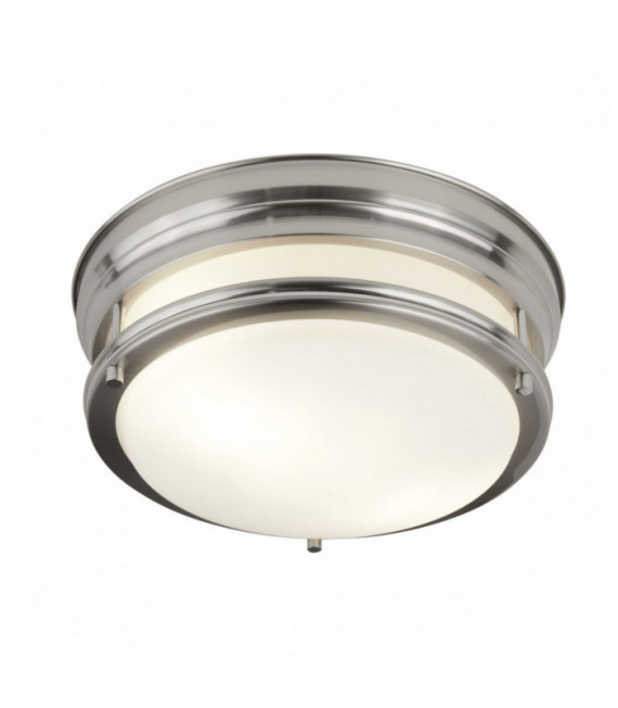 Edinburgh soffitto 2 Satinsilber lampadine con IP44 vetro opale