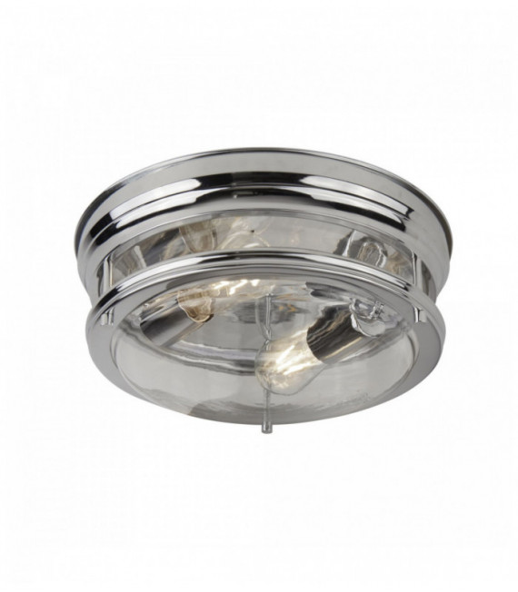 Ceiling light edinburgh 2 chrome bulbs with transparent glass ip44