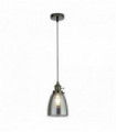 Island pendant light 1 bulb aluminum support smoked glass