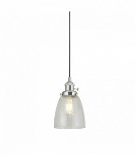 Island pendant light 1 bulb aluminum support transparent glass