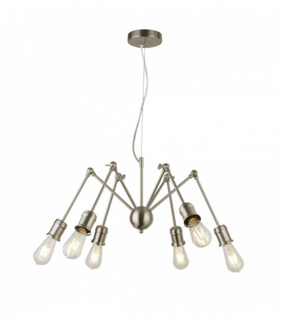 Suspension Mantis 6 Glühbirnen - Satin Silver