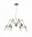 Suspension mantis 6 ampoules - argent satiné