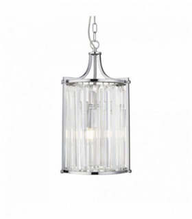 Victoria pendant light 2 chrome bulbs with crystal glass