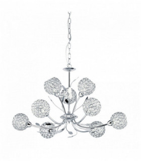 Decken Bellis ii - Lampenschirm deco Glas transparent Chrom Glühbirnen 9