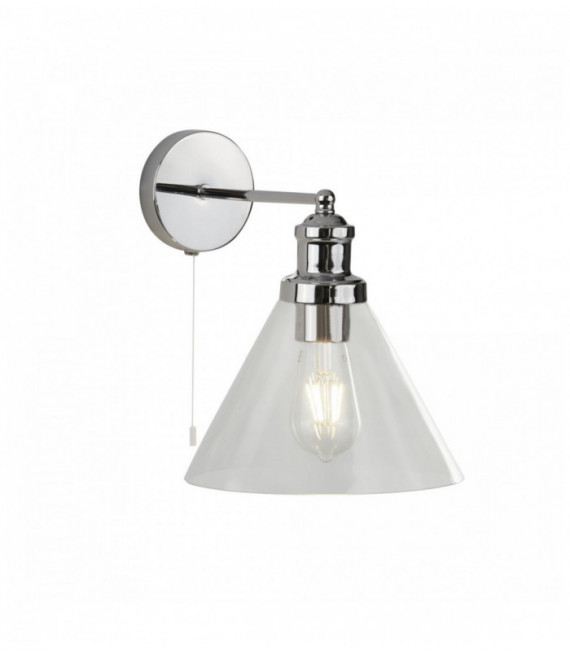 Pyramid wall light with transparent glass shade cc
