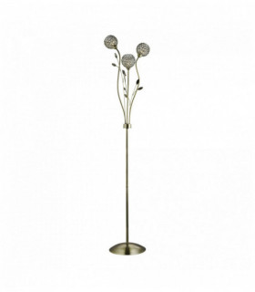 Bellis ii Laternenpfahl 3 Ampullen Lampenschirm Glas deco transparent Messing Antik