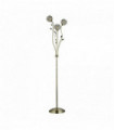 Floor lamp bellis ii 3 bulbs decorative shade in transparent glass in antique brass