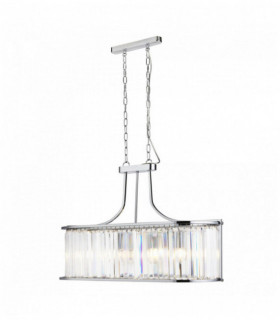 Victoria 5-light oval pendant light chrome with crystal glass