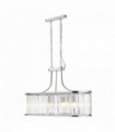 Suspension ovale victoria 5 ampoules chrome avec verre en cristal