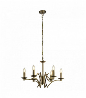 Suspension ascot 6 Glühbirnen Antikmessing