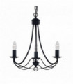 Maypole pendant light 3 matt black bulbs with iron fitting