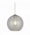 Ball pendant light 1 bulb 35cm dia transparent chrome glass