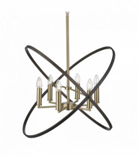 Hoopla pendant light 6 bronze bulbs