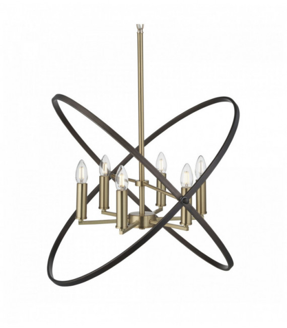 Hoopla pendant light 6 bronze bulbs