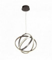 Suspension gyroscopique à del nickel satiné brossé magic 3 ampoules