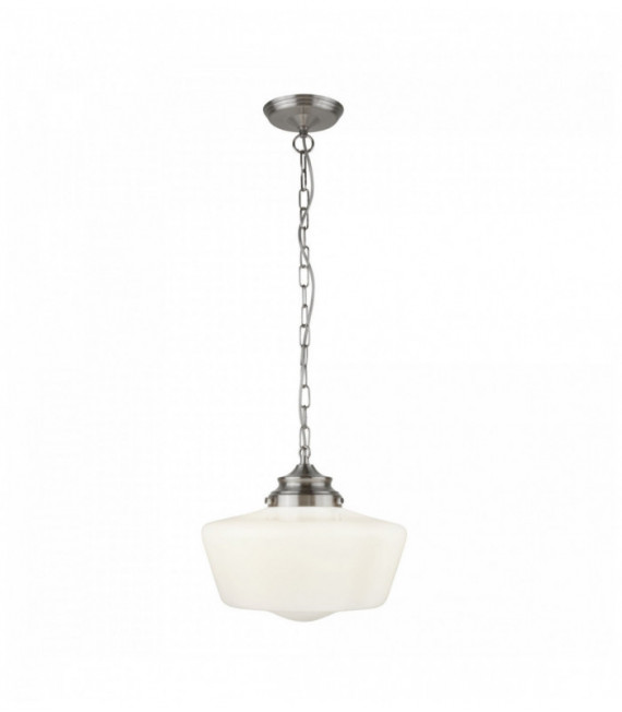 White school pendant light with opal glass