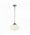 White school pendant light with opal glass